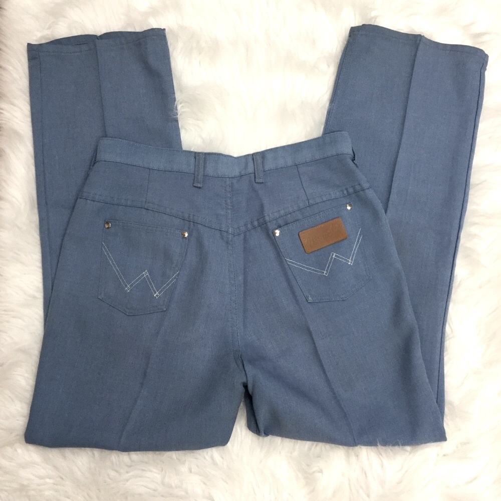 vtg WRANGLER sz 15/16 Slim High Rise Pants “Jeans” Seam Press Blue